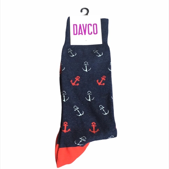 Davco Anchor Crew Socks, Blue, Red - Picture 6 of 6